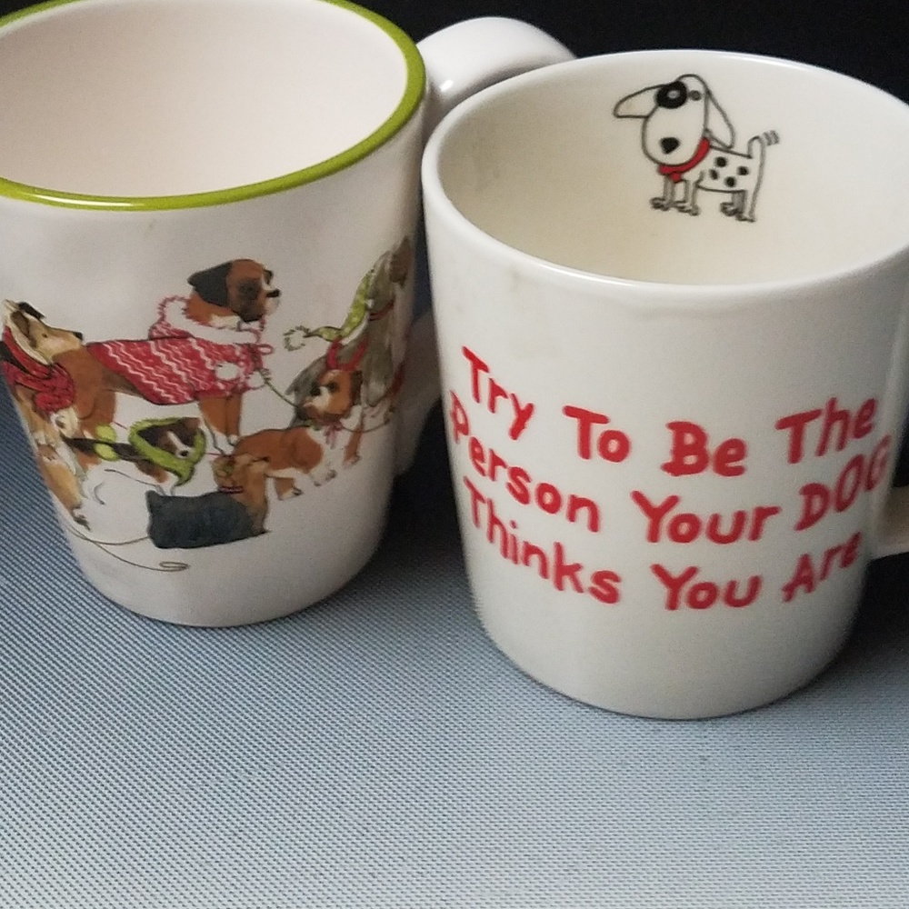 2 large 16oz mugs for dog LOVERS buy one keep one